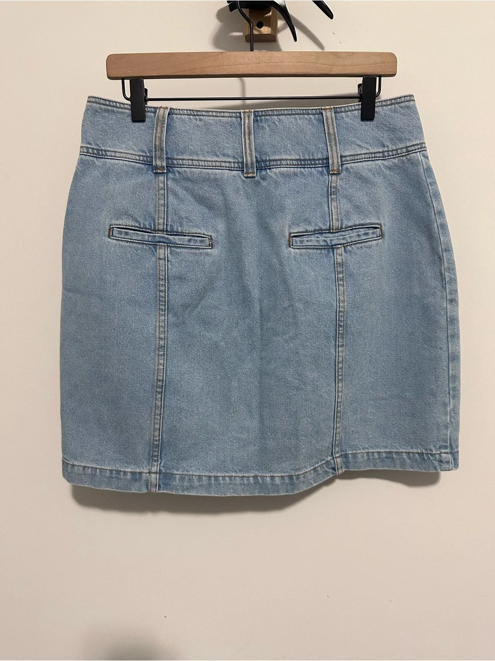 Sezane SAVINE Light Blue Denim Button-Front Skirt - Size 42